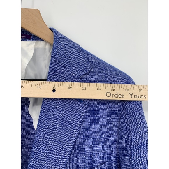 Marco Valentino Blazer Mens 42 Blue Reda Wool Linen Unstructured Italy - Picture 8 of 12